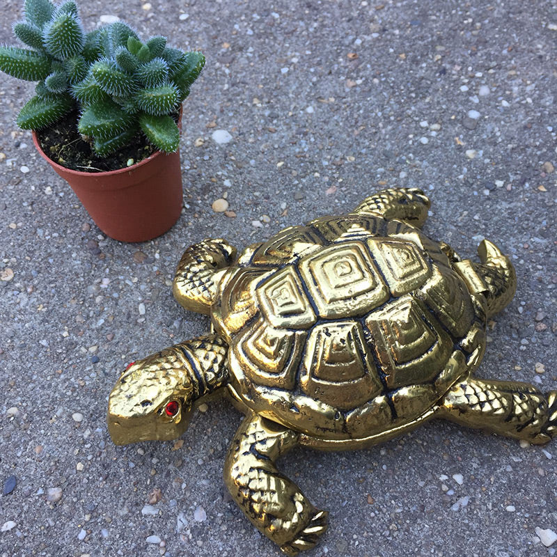 Messing schildpad asbak