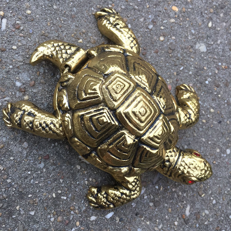 Messing schildpad asbak