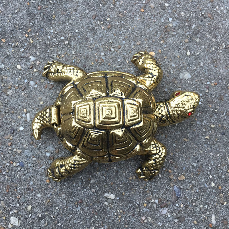 Messing schildpad asbak