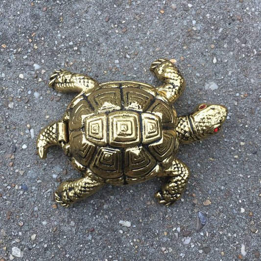 Messing schildpad asbak