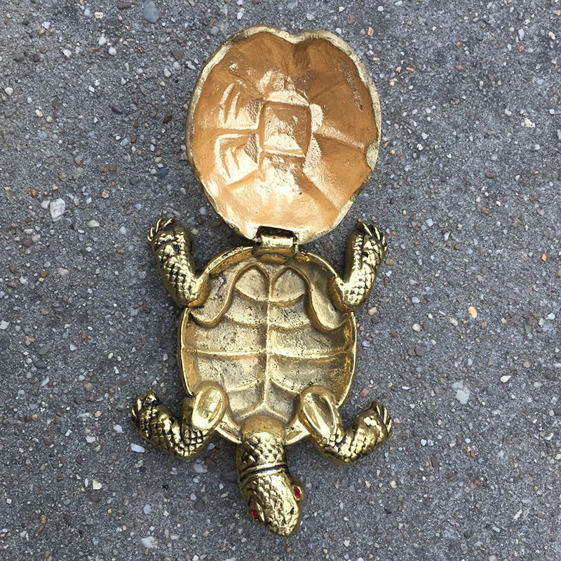 Messing schildpad asbak