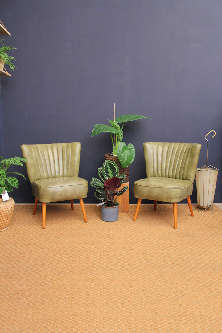 Groene cocktail stoeltjes / vintage club chairs jaren 60