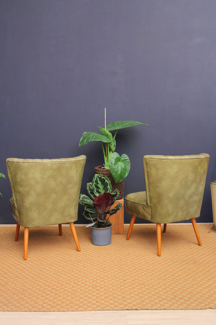 Groene cocktail stoeltjes / vintage club chairs jaren 60