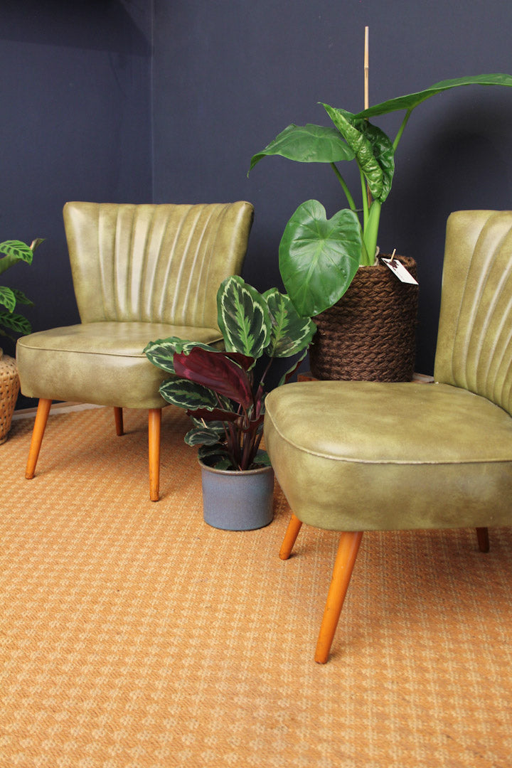 Groene cocktail stoeltjes / vintage club chairs jaren 60