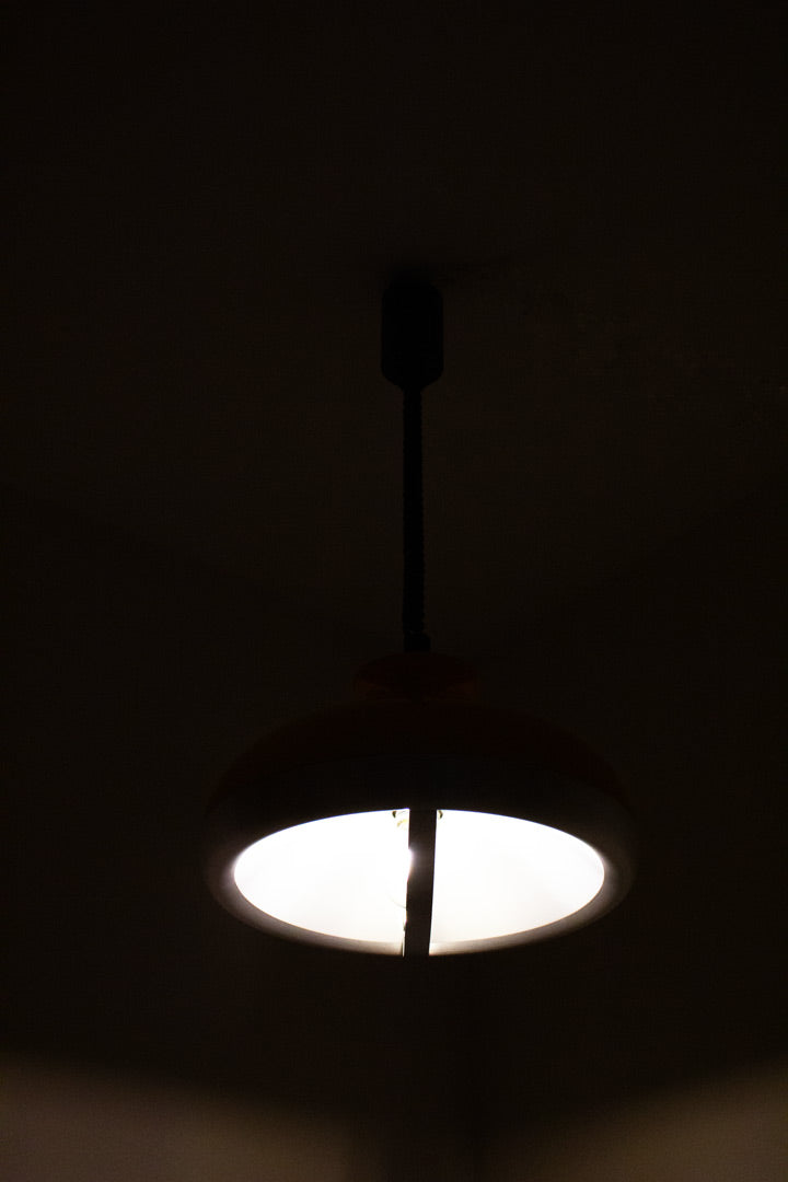 Jaren 70 gele vintage Space Age hanglamp