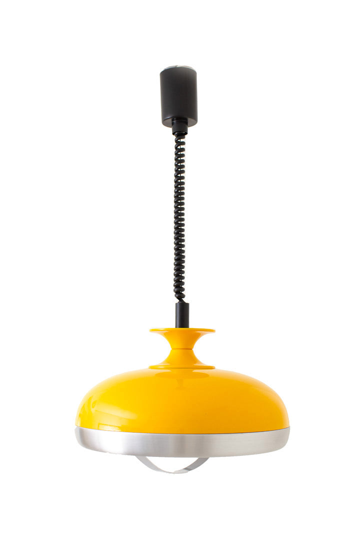 Jaren 70 gele vintage space age hanglamp