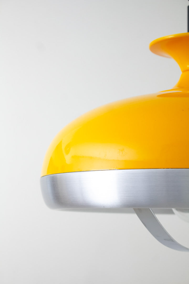 Jaren 70 gele vintage Space Age hanglamp