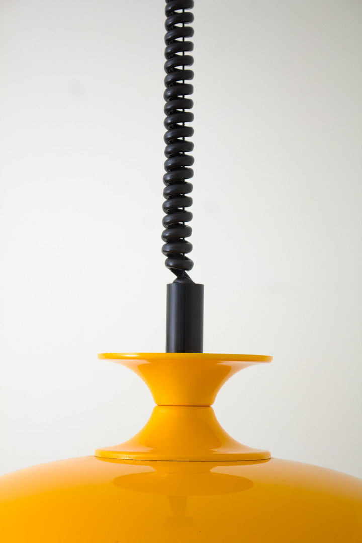 Jaren 70 gele vintage Space Age hanglamp