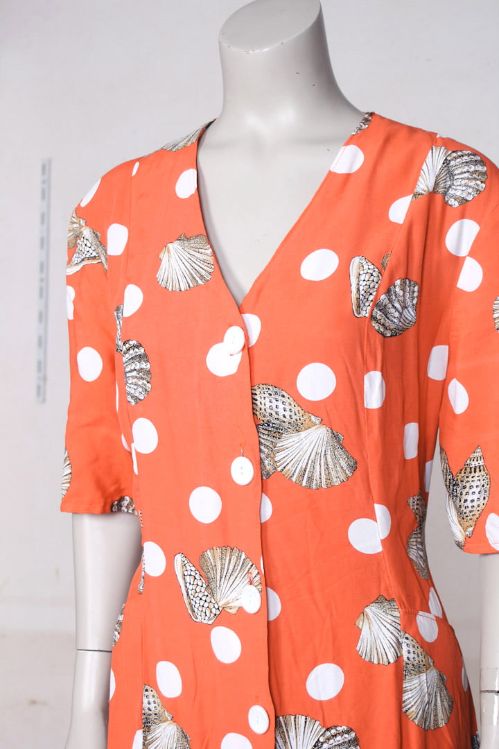 Oranje polka dot zomerjurkje