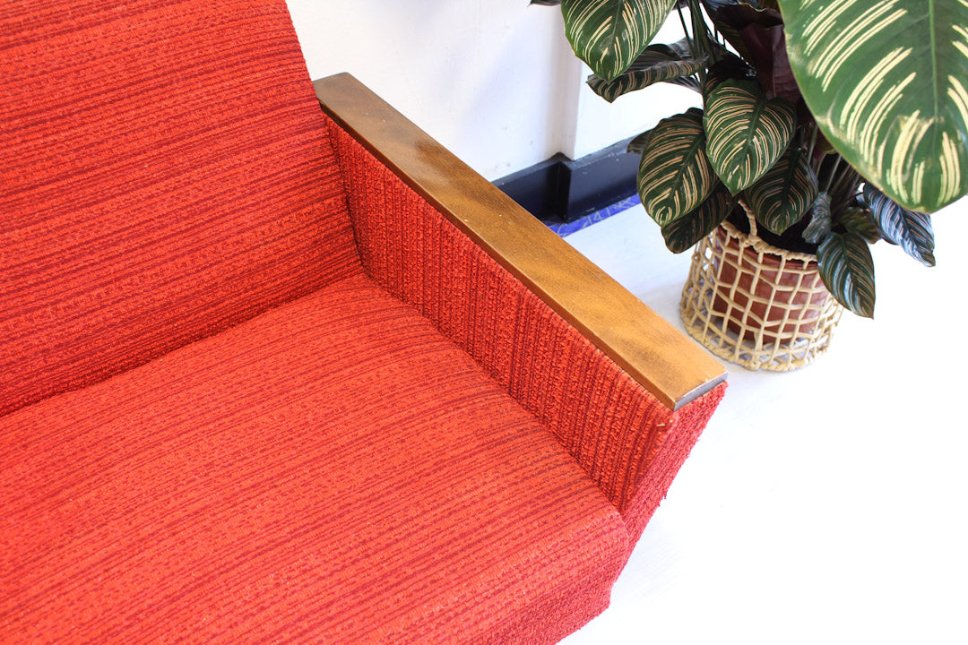 Rode vintage sofabed jaren 60