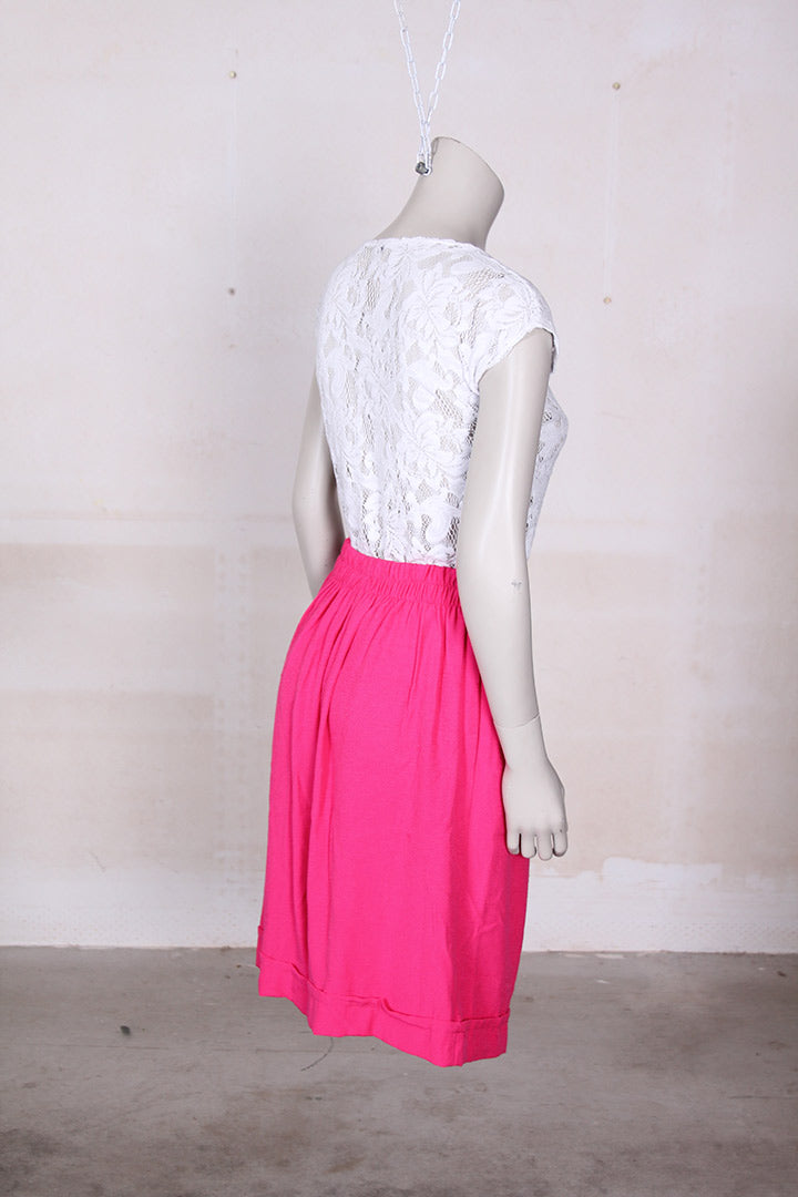 Eighties roze culottes met rijgkoord