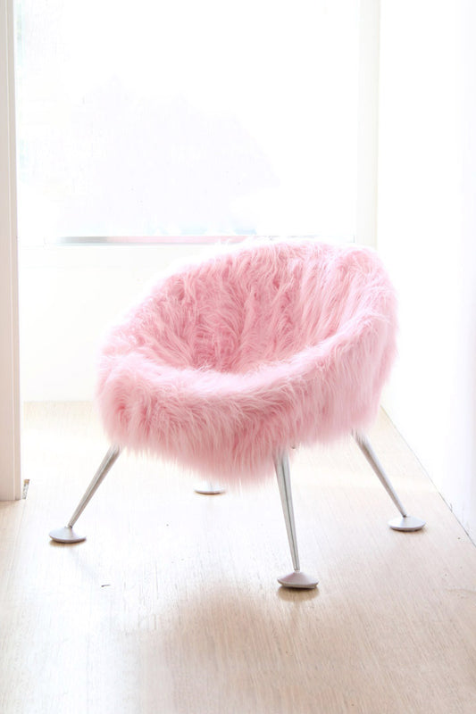 roze furry stoel