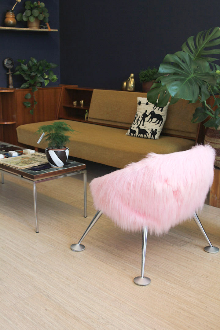 Pop Art roze furry stoel