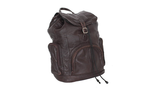 Donkerbruine vintage leren rugtas