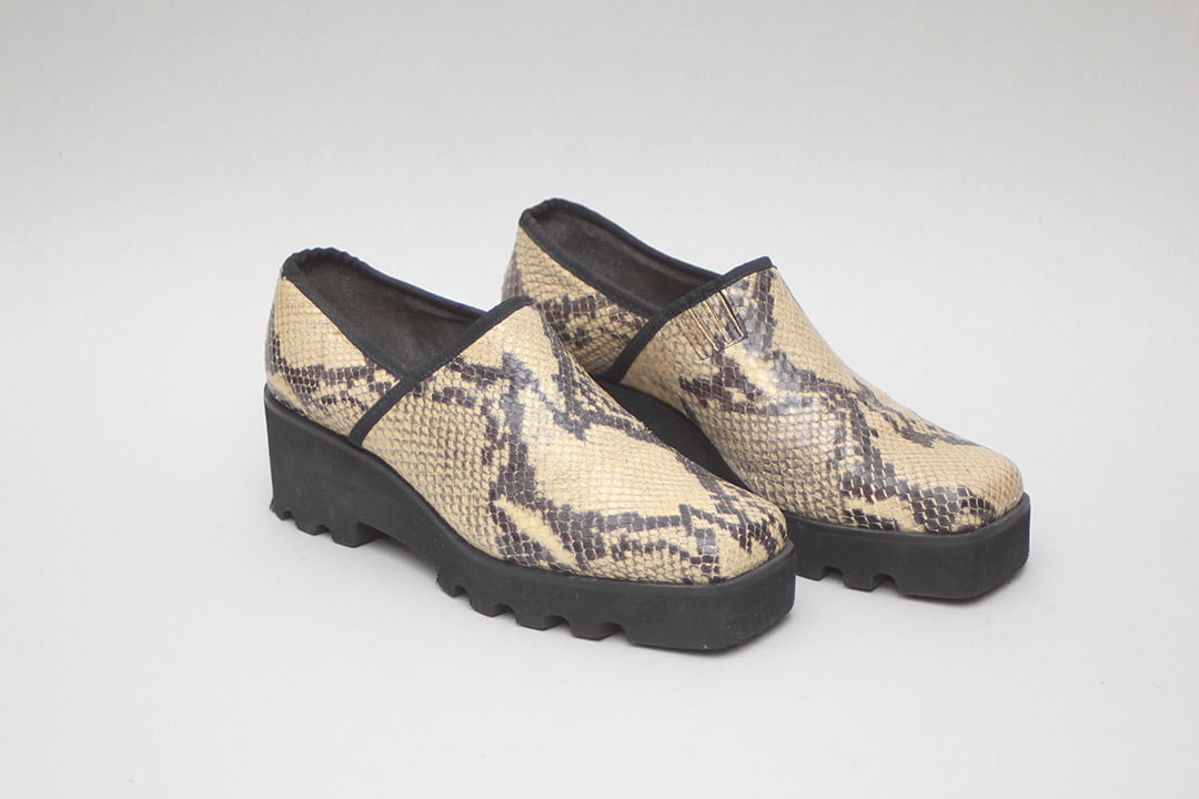 Slangenleren plateau schoenen