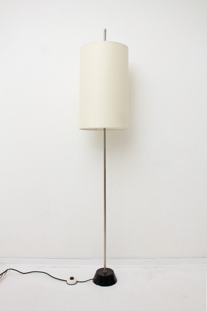 50's vloerlamp chroom met witte kap