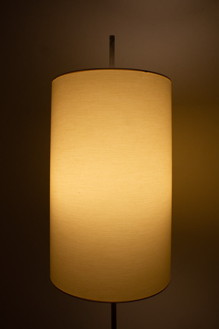50's vloerlamp chroom met witte kap