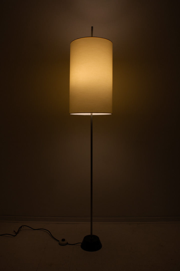 50's vloerlamp chroom met witte kap