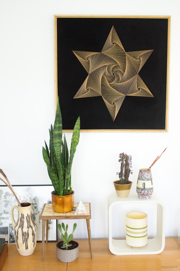 Groot string art schilderij 82x82