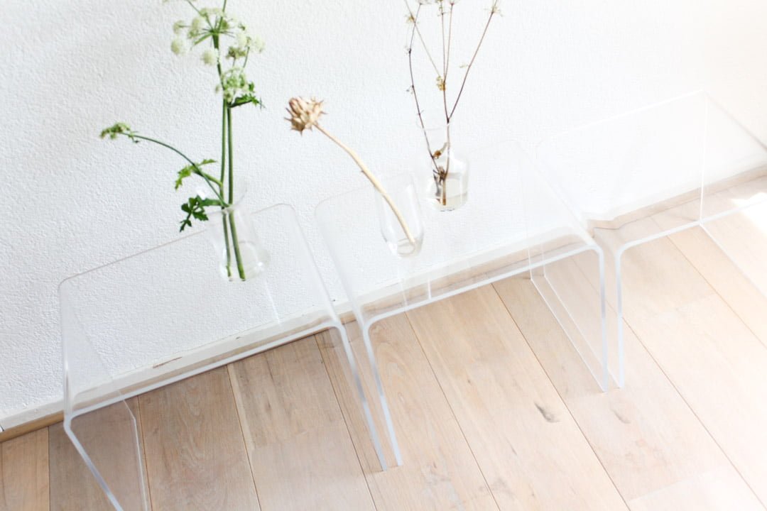 Vintage transparante plexiglas mimiset