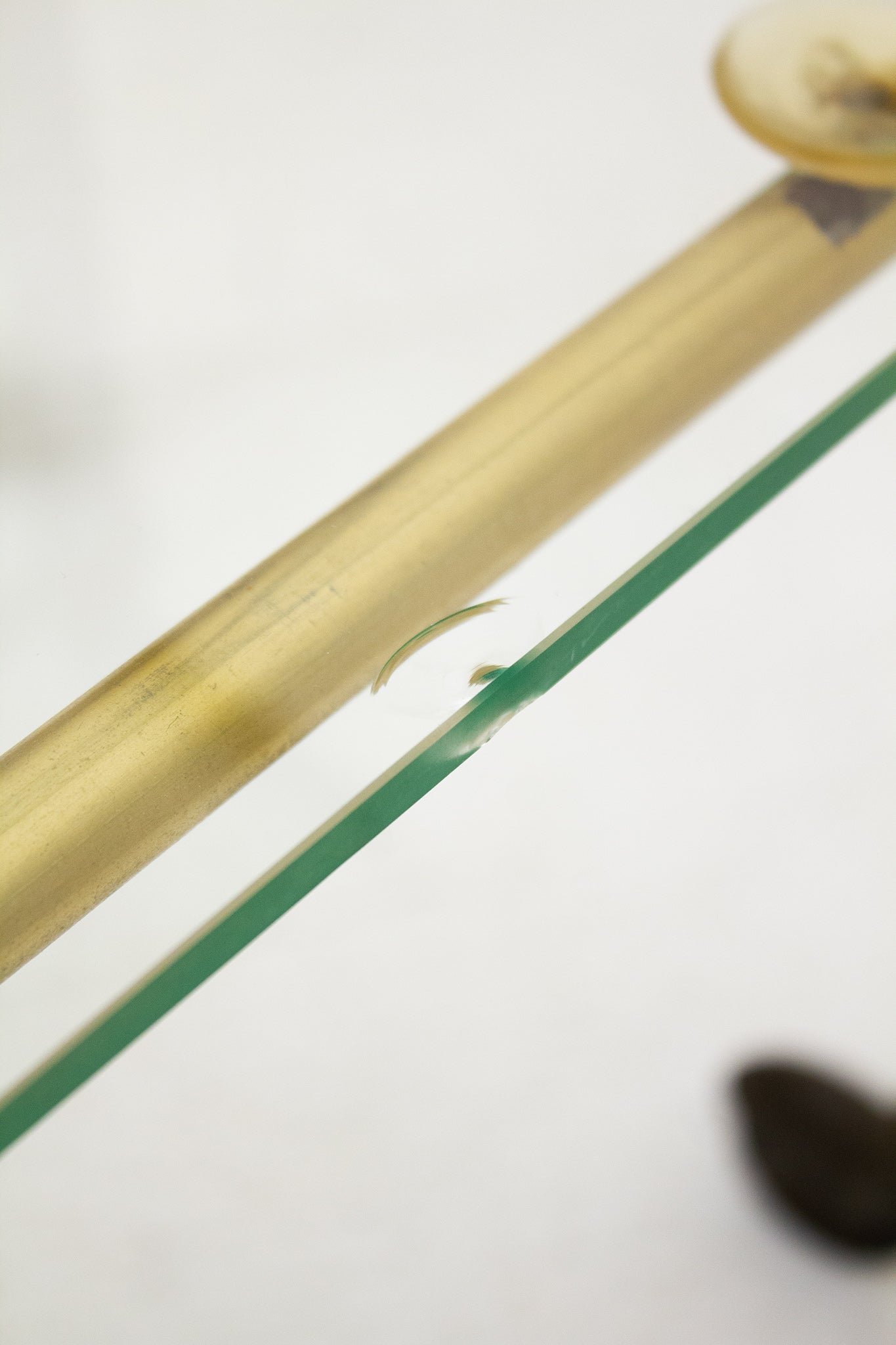 Vintage Franse barcart/ serveerwagen met metalen frame en glasplaten