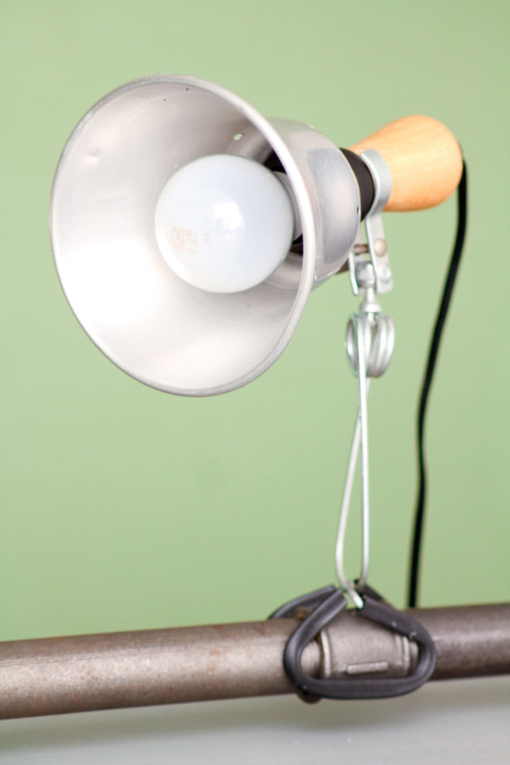 Aluminium vintage IKEA klemlamp