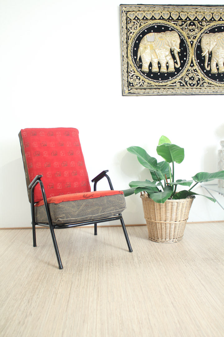 vintage stoel zwart buisframe