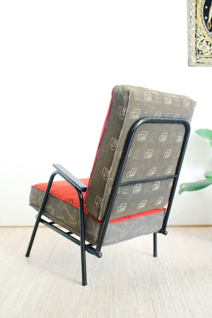 Zwart buisframe vintage fauteuil