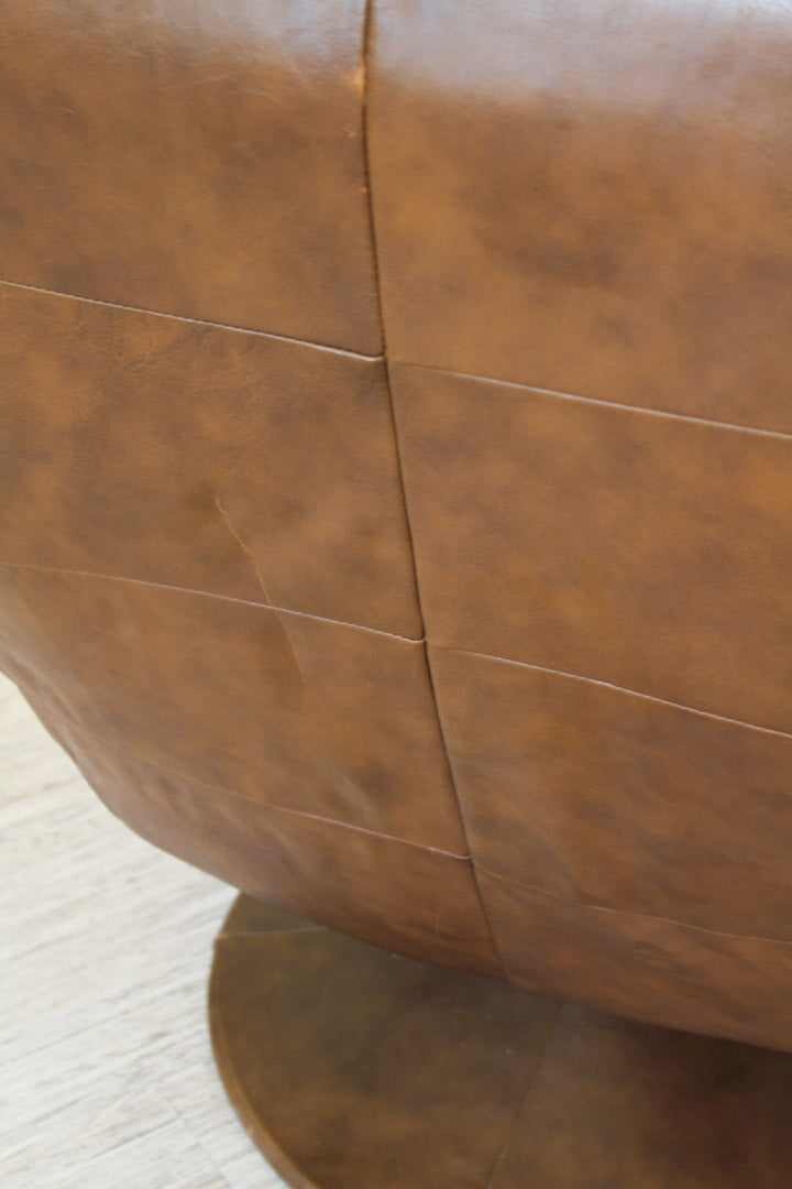 Vintage luxe cognac leren fauteuil