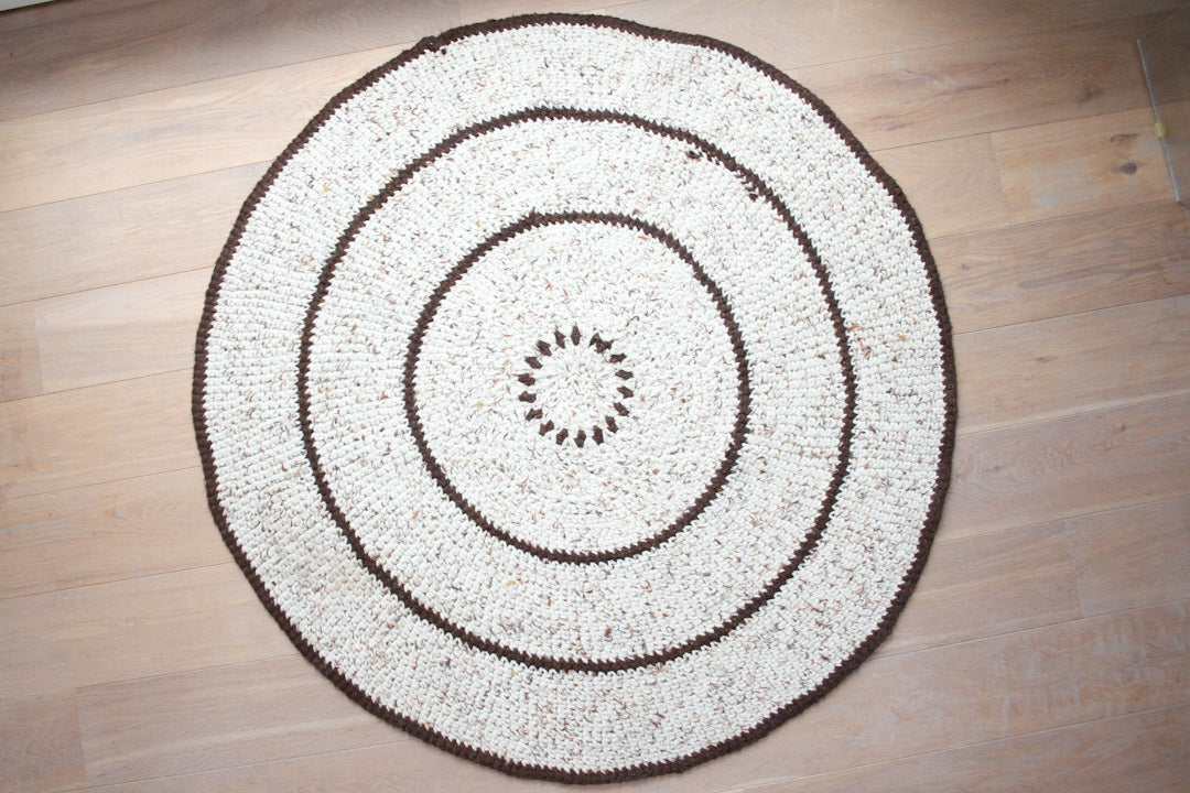 Rond vintage gehaakt vloerkleed