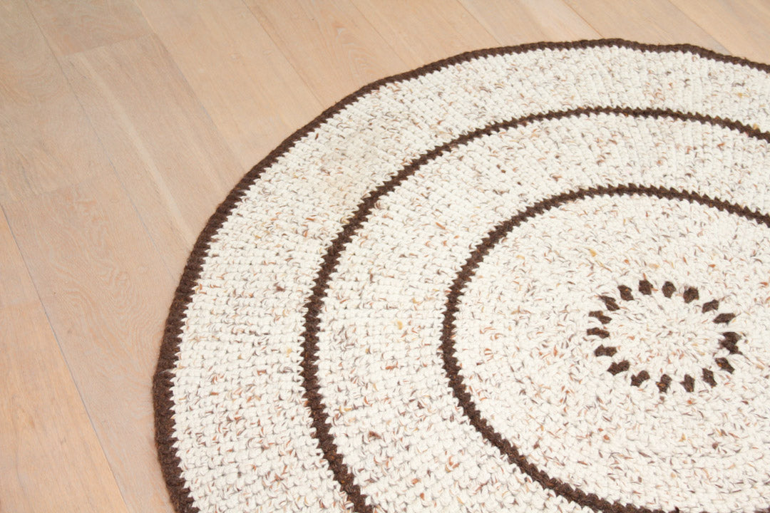 Rond vintage gehaakt vloerkleed