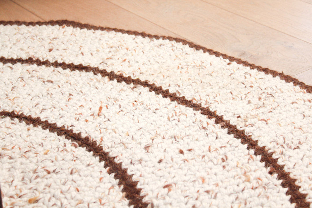 Rond vintage gehaakt vloerkleed