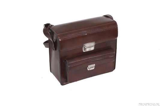 Bruine vintage cameratas met voorvakje