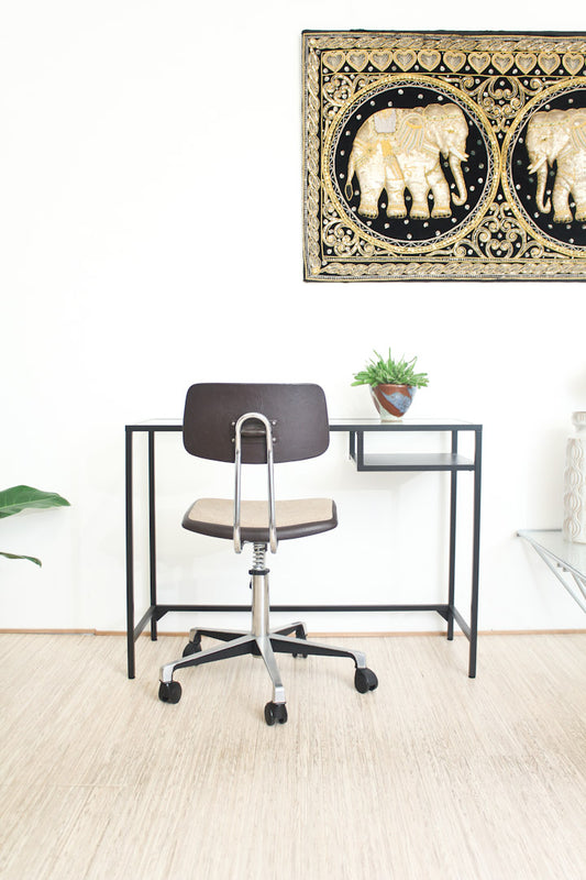 vintage bureaustoel bruin