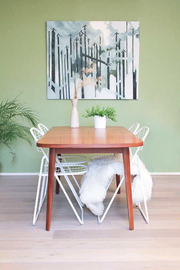 4x Opklapbare vintage draadstoelen