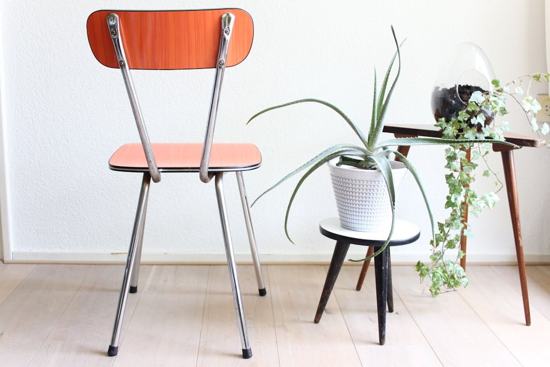 Oranje formica stoeltje vintage