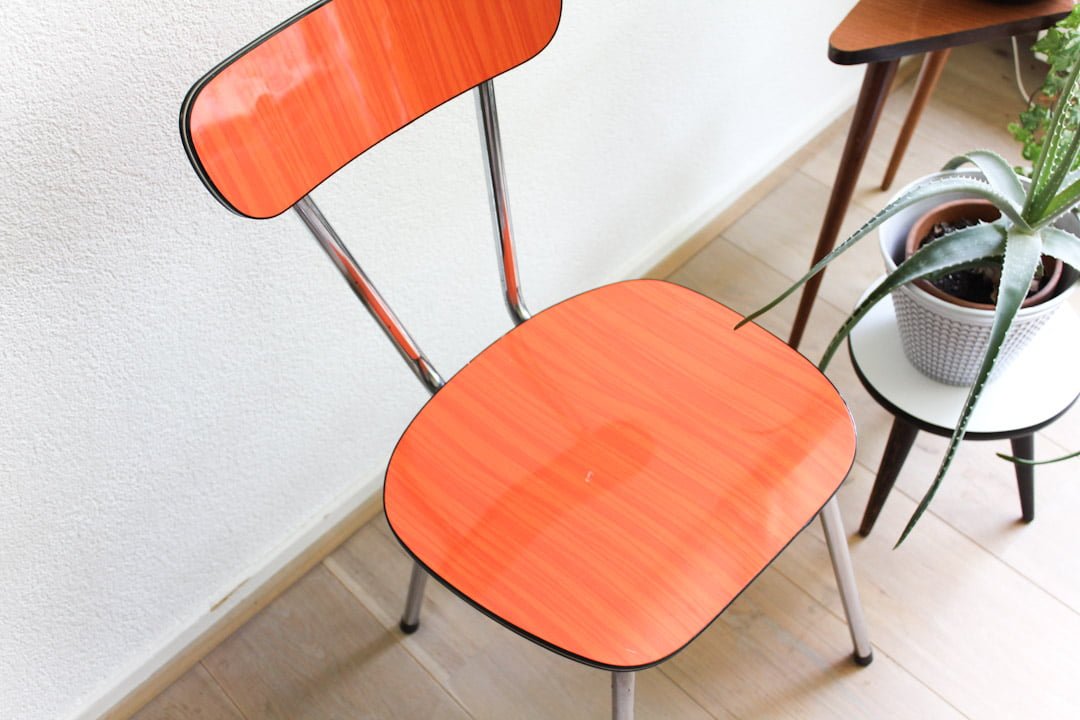 Oranje formica stoeltje vintage