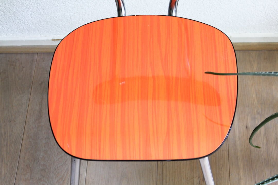 Oranje formica stoeltje vintage