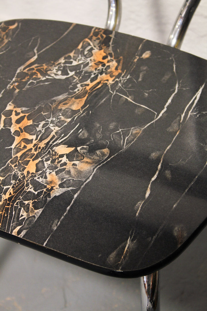 Zwart marmeren formica stoeltjes