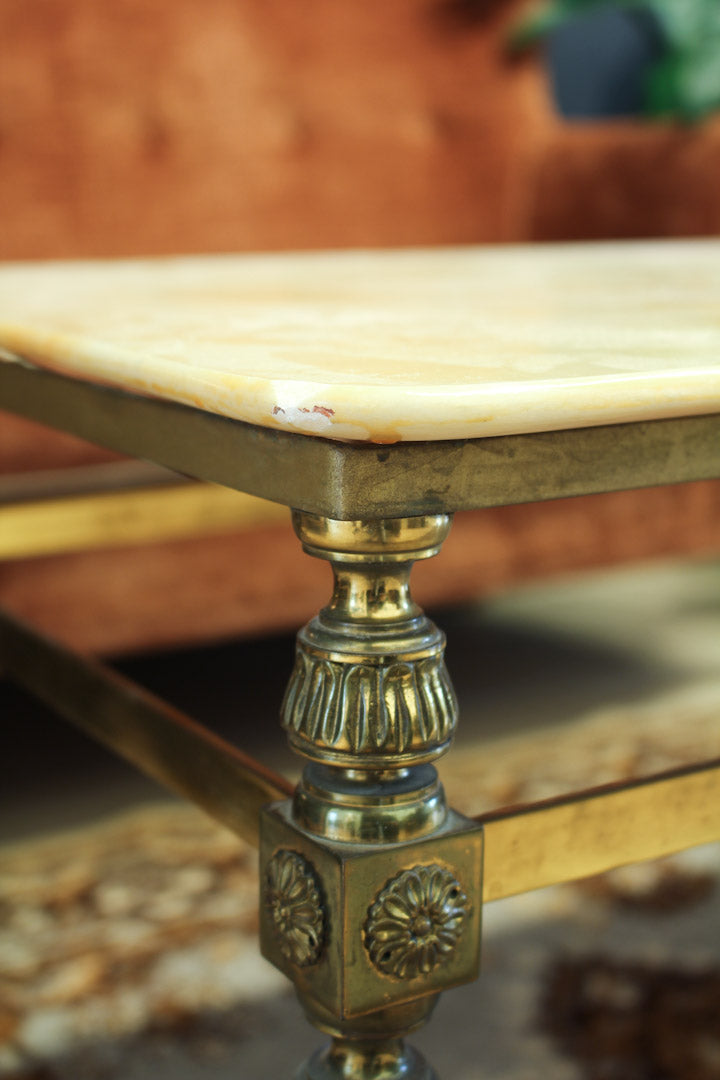 Vintage gele onyx salontafel marmer