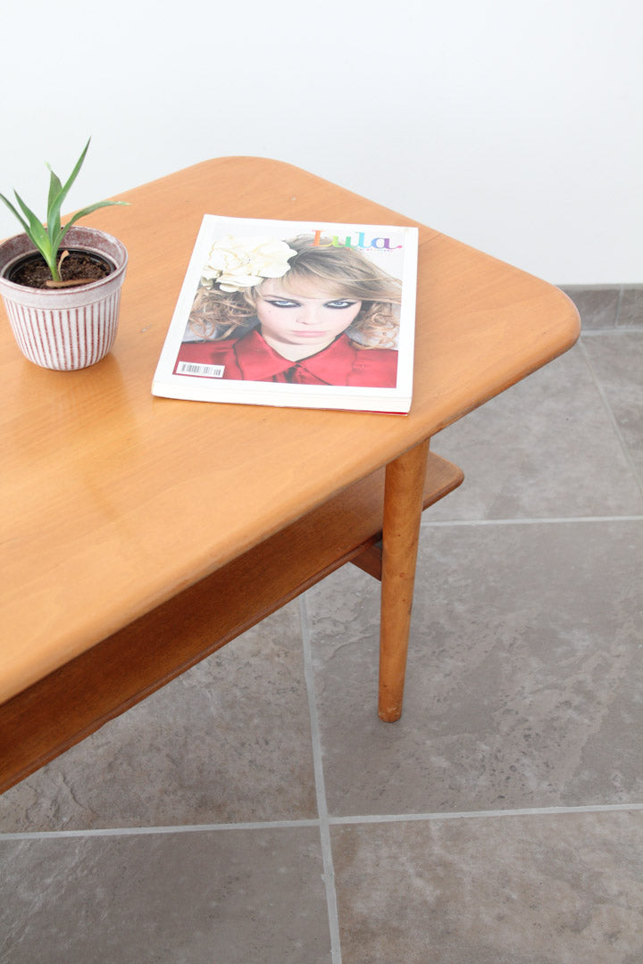 Vintage blonde salontafel beuken