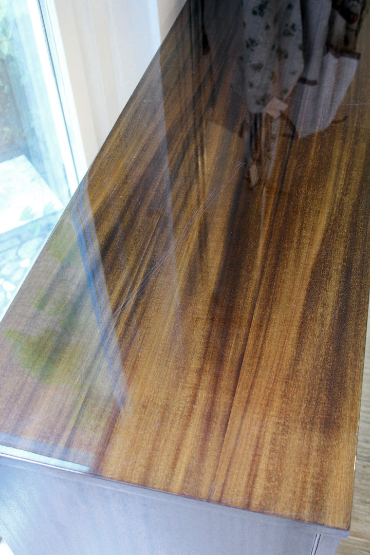 Vintage houten hoogglans dressoir