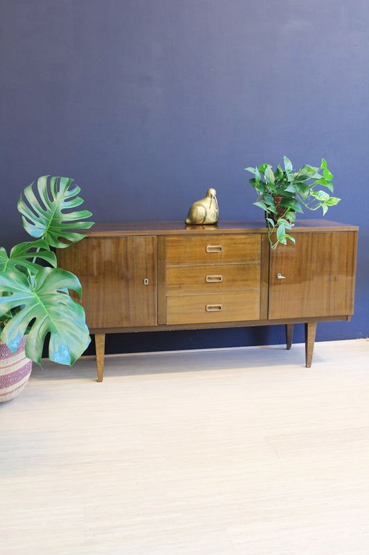 Vintage houten hoogglans dressoir