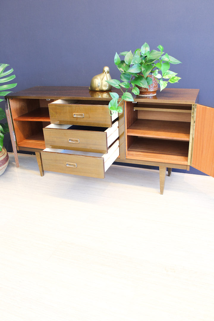Vintage houten hoogglans dressoir