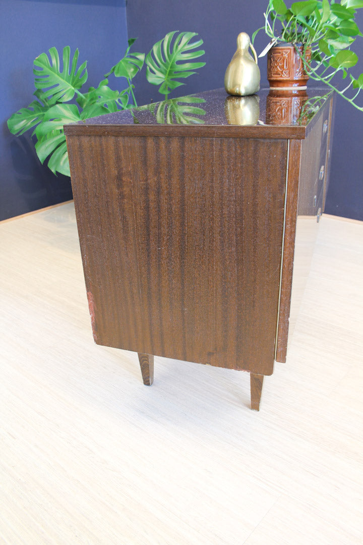 Vintage houten hoogglans dressoir