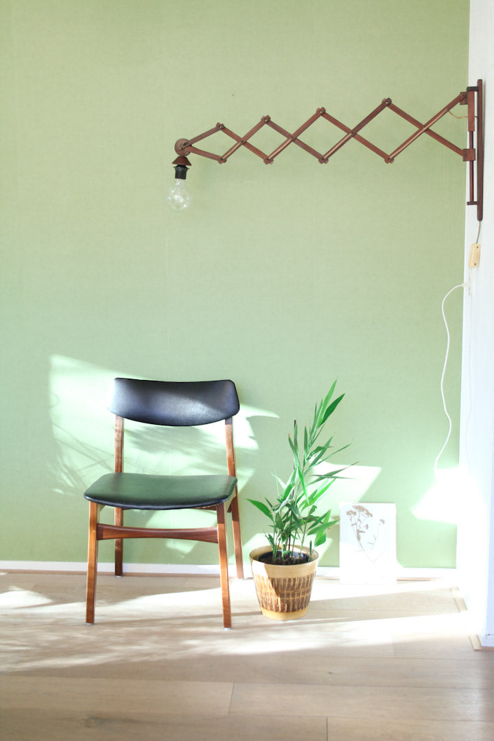 Vintage houten schaarlamp groot