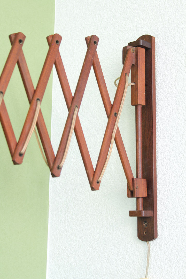 Vintage houten schaarlamp groot