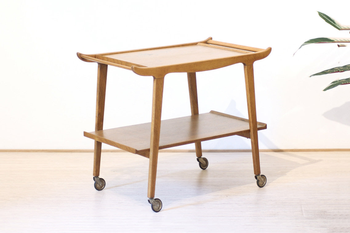 vintage houten serveerwagen