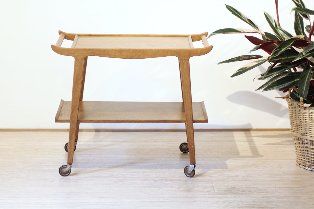 Vintage houten serveerwagen