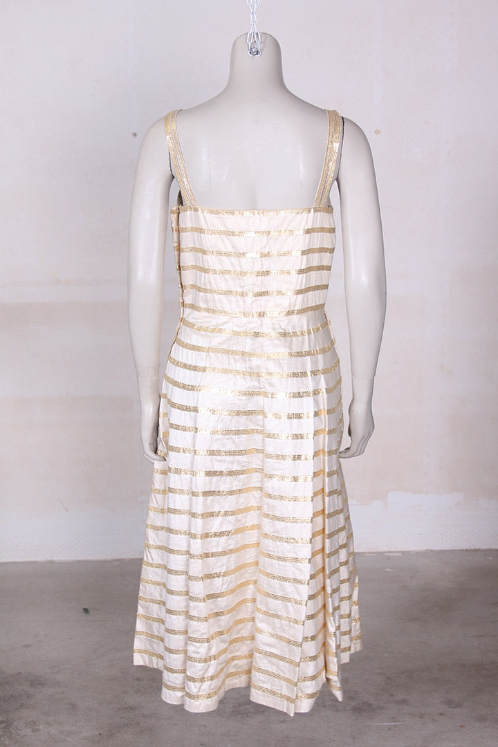 Vintage beige gouden cocktailjurk jaren 50 maat S